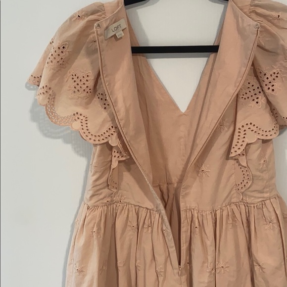Loft Embroidered Eyelet Mini Dress in dusty pink - Picture 10 of 10